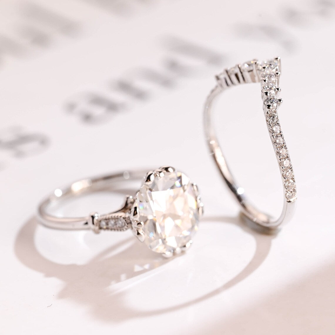 Side diamond accent pave ring