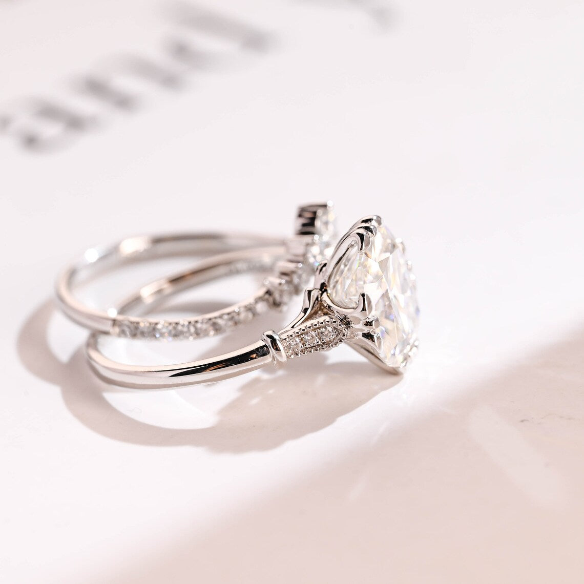 Vintage engagement ring set