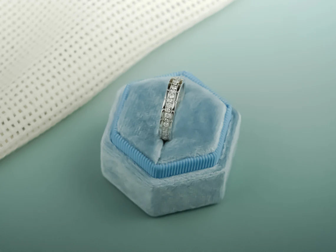 Moissanite eternity ring
