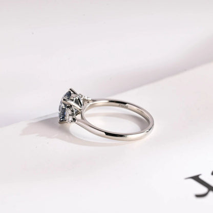 Round Cut Shine | Moissanite Love | Elegant Blue Band

