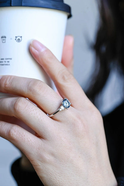 Light Blue Gemstone | Round Cut Beauty | Engagement Ring

