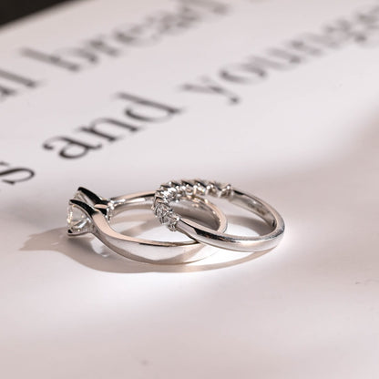 Platinum style moissanite ring