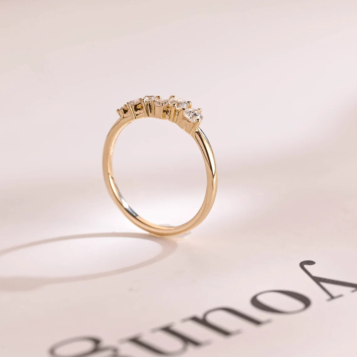 Dainty moissanite ring