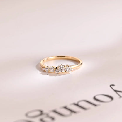 Cluster moissanite ring