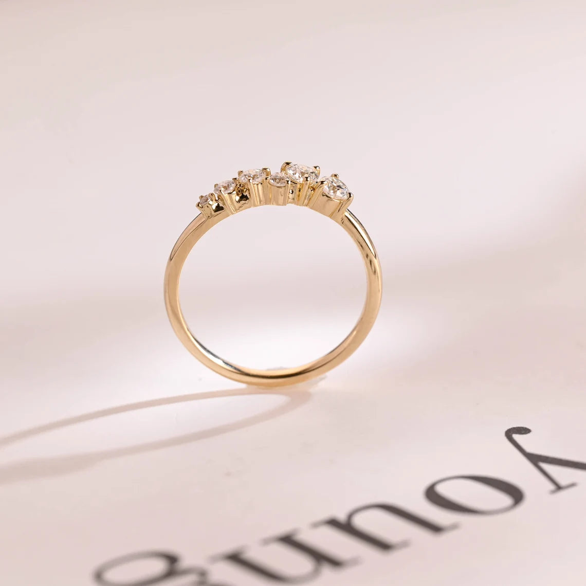 Multi stone gold ring