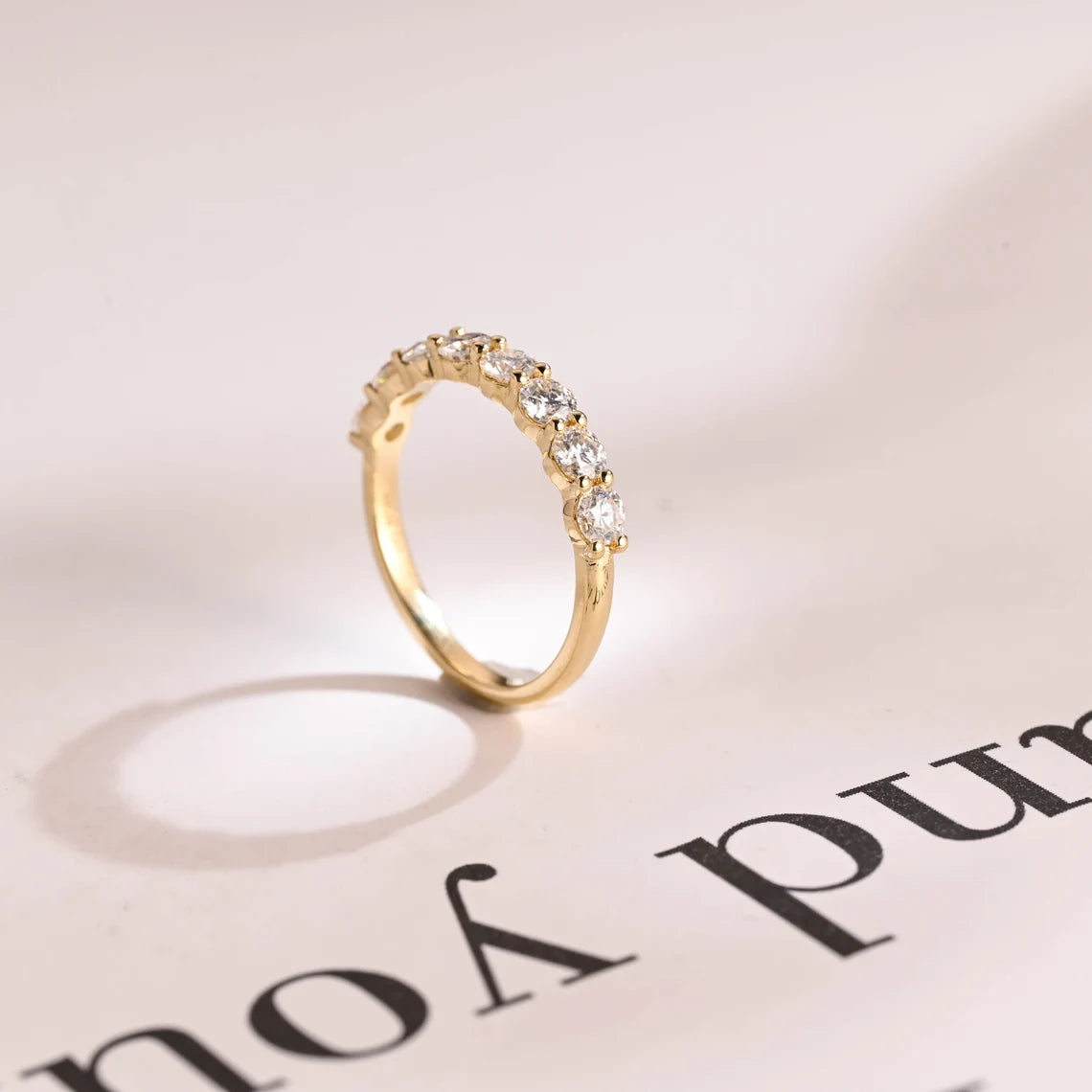 Double prong eternity ring