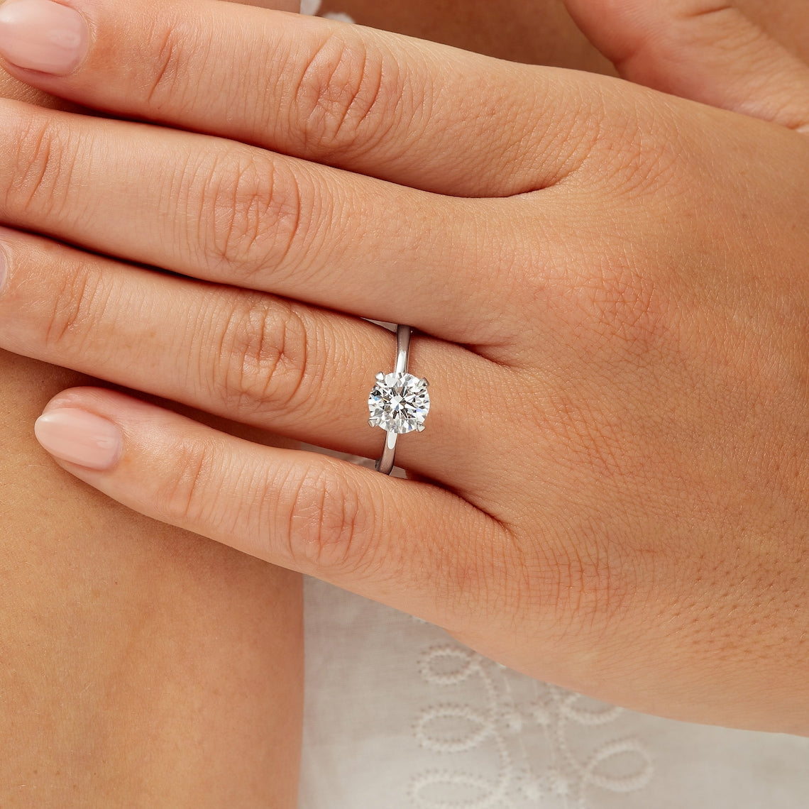 Prong-set engagement ring
