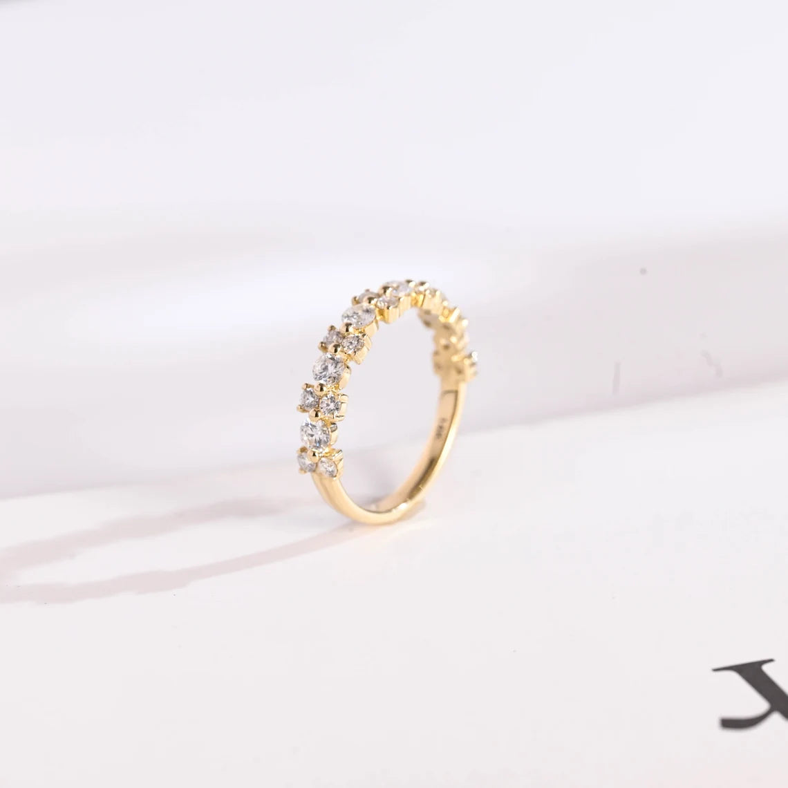 Moissanite diamond band