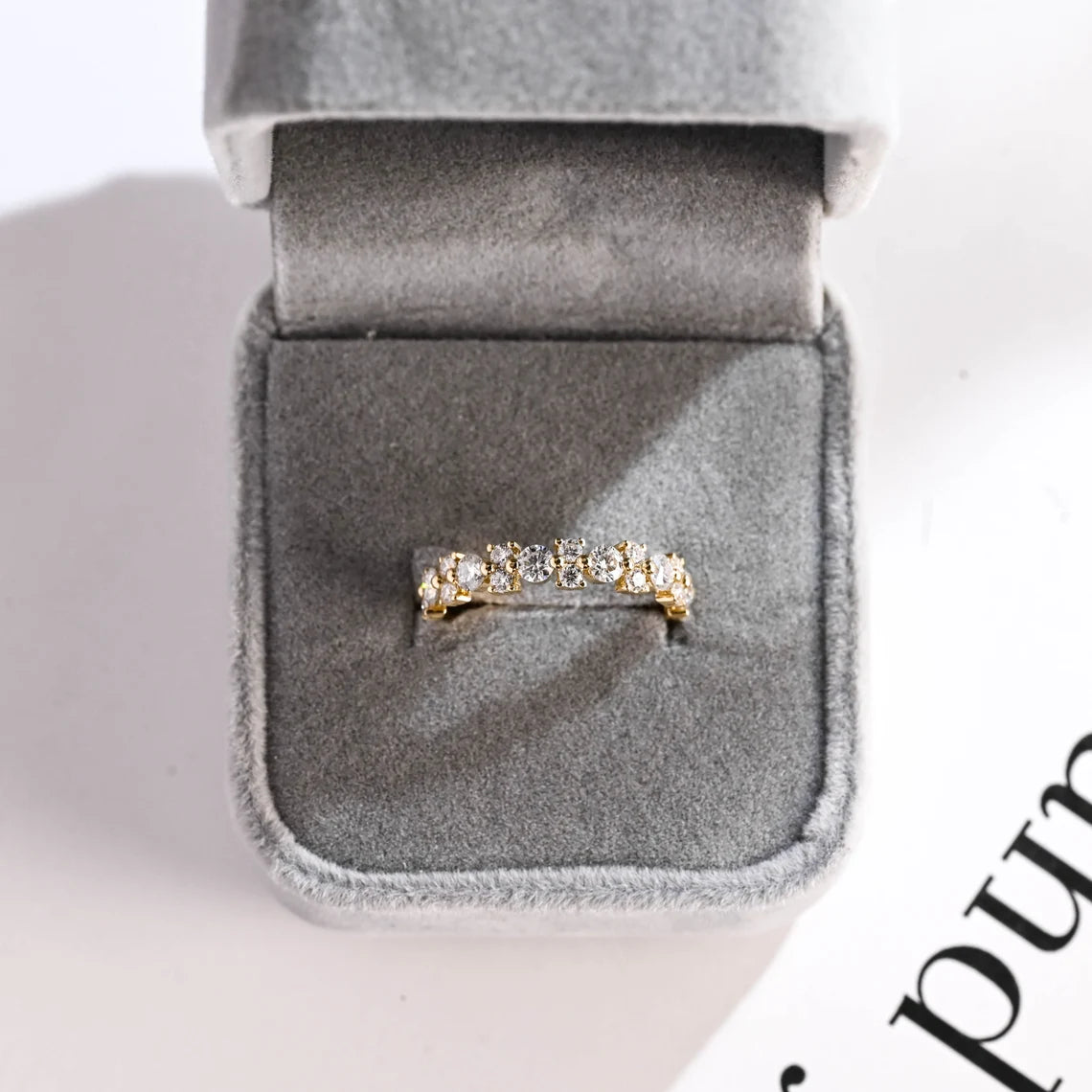 Cluster moissanite band