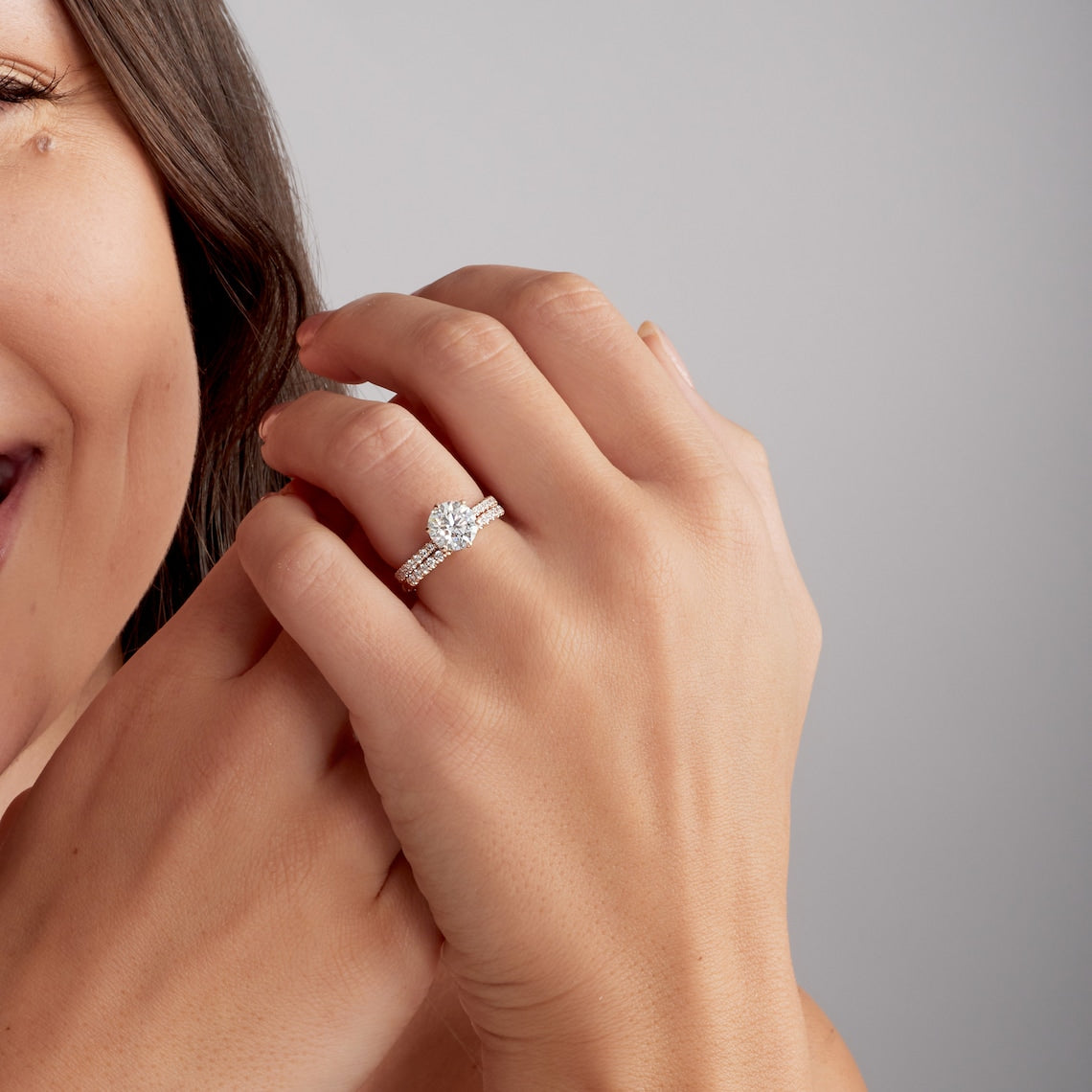 Cathedral shank solitaire ring