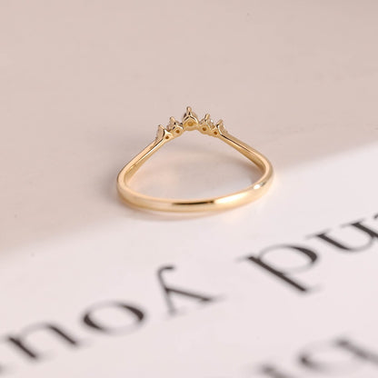 Gold curved wedding band