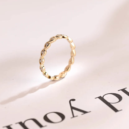 Dainty eternity diamond band