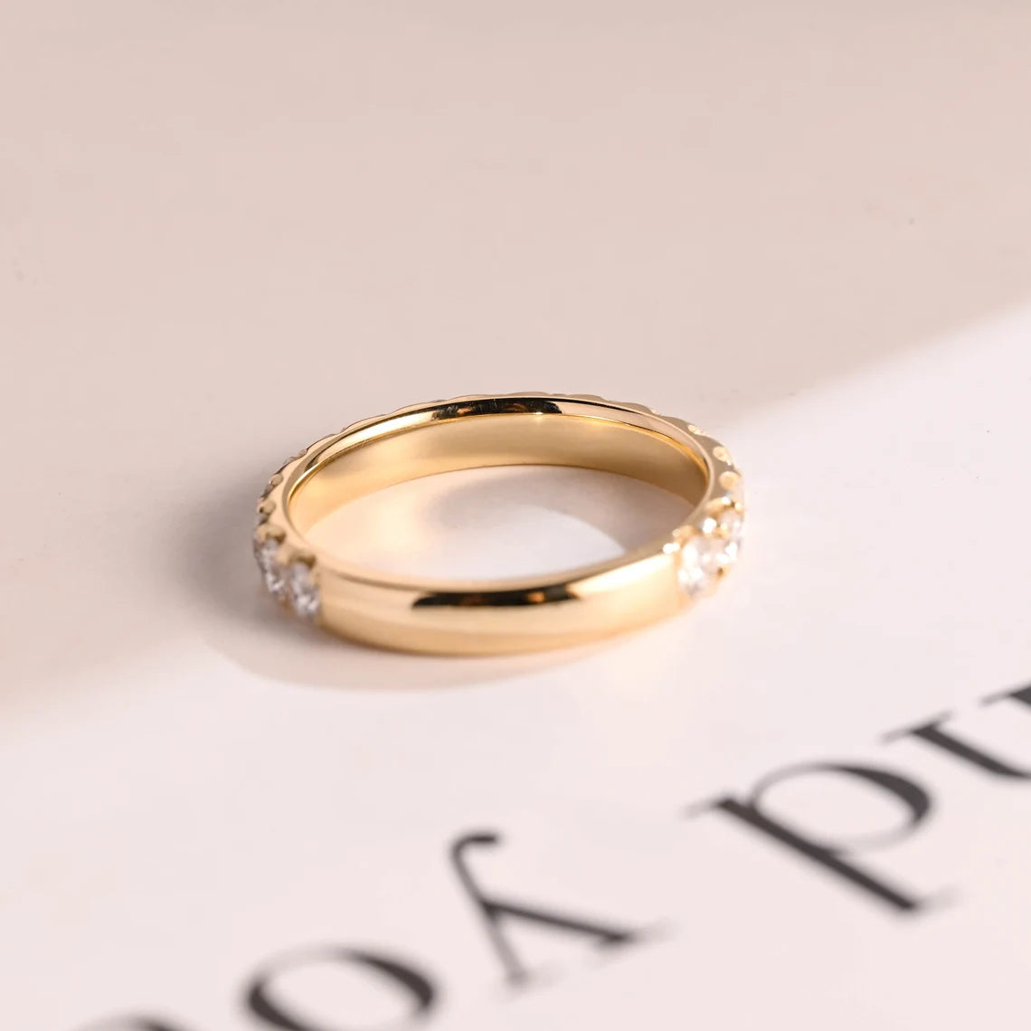 Moissanite anniversary ring