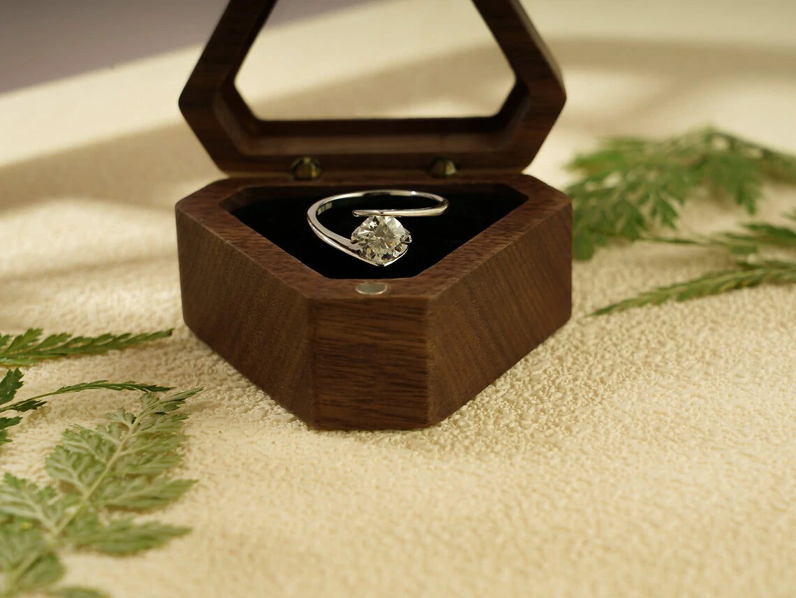 Handmade Moissanite Ring | Solid Gold Promise Ring | Gift for Her

