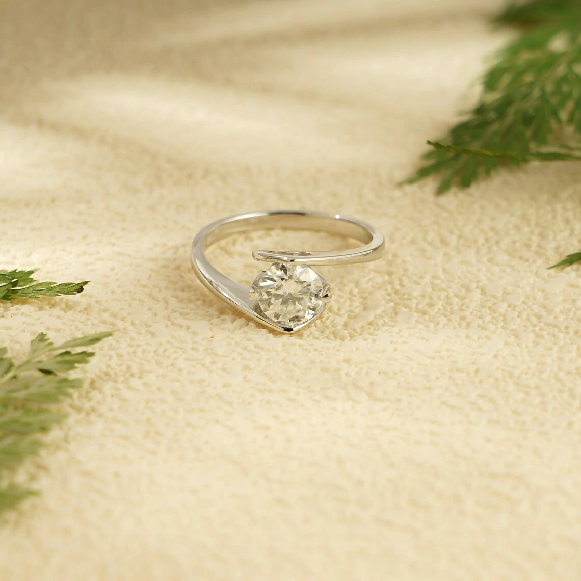 Delicate Moissanite Ring | 14K Gold Engagement | Sleek Band

