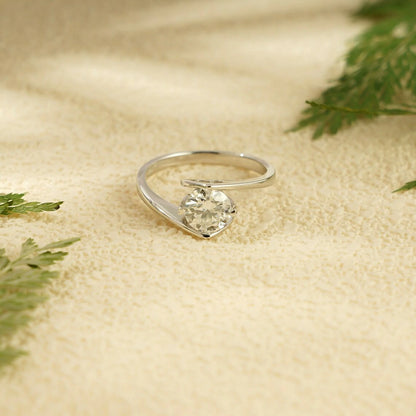Delicate Moissanite Ring | 14K Gold Engagement | Sleek Band

