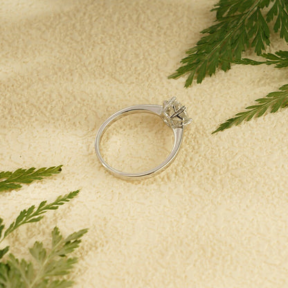 Promise Ring for Her | Handcrafted Gold Ring | Moissanite Floral Shine

