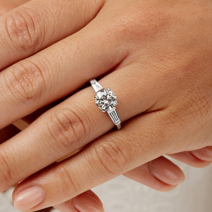 Round cut lab grown diamond ring
