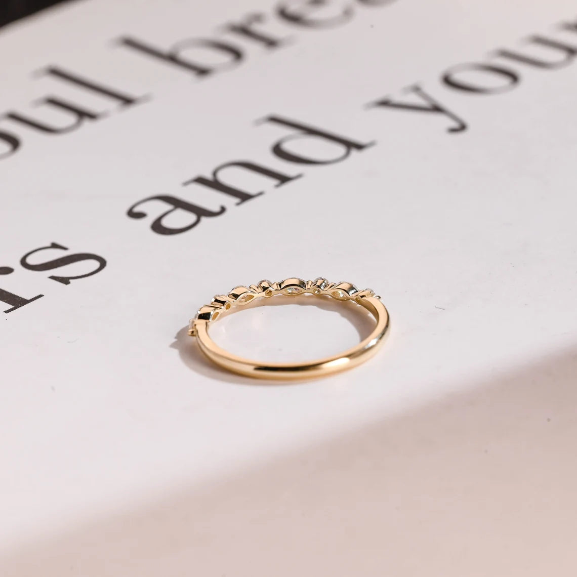 Moissanite anniversary band