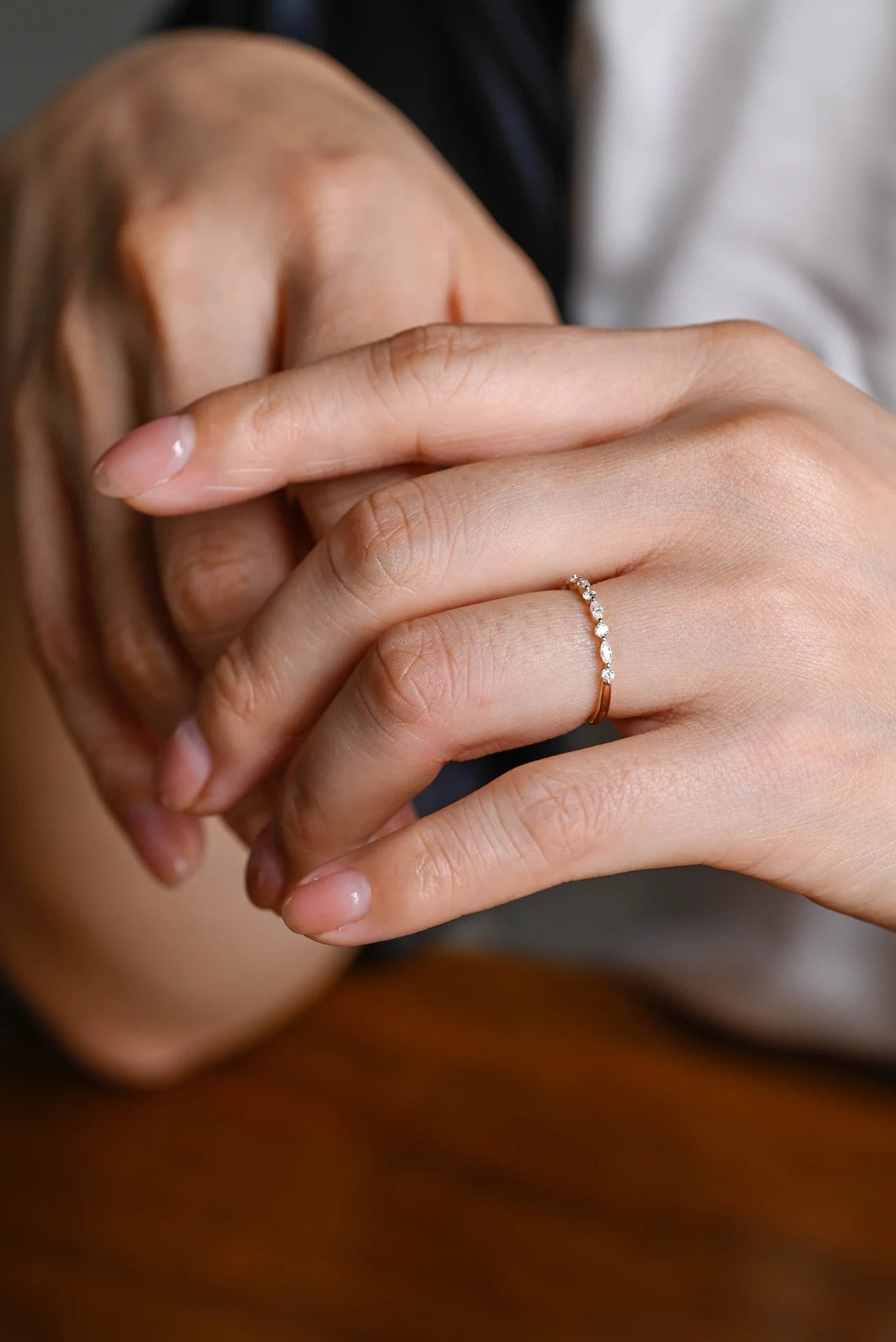Unique moissanite band
