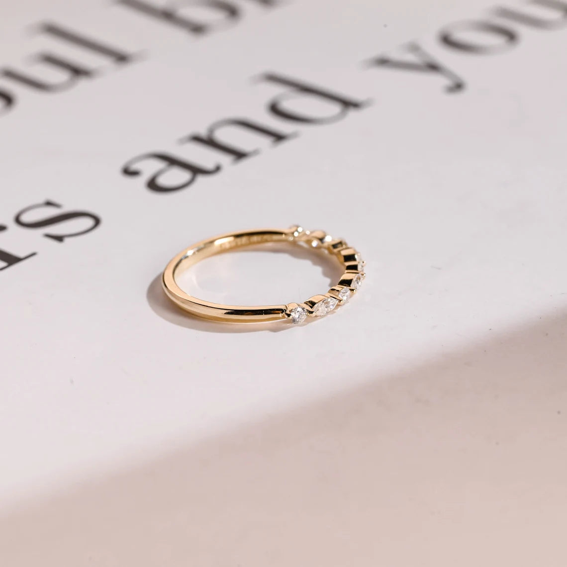Dainty moissanite ring