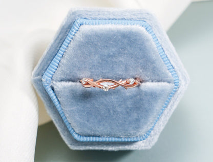 Twisted vine moissanite ring