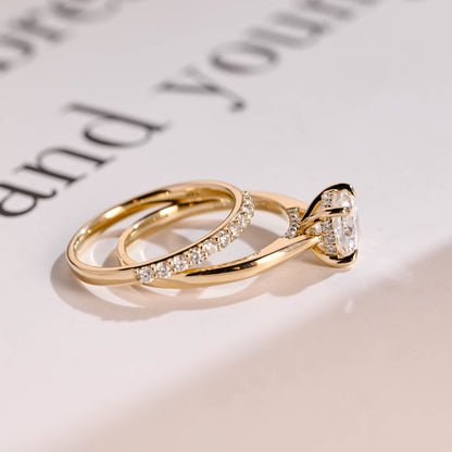 Moissanite engagement ring set