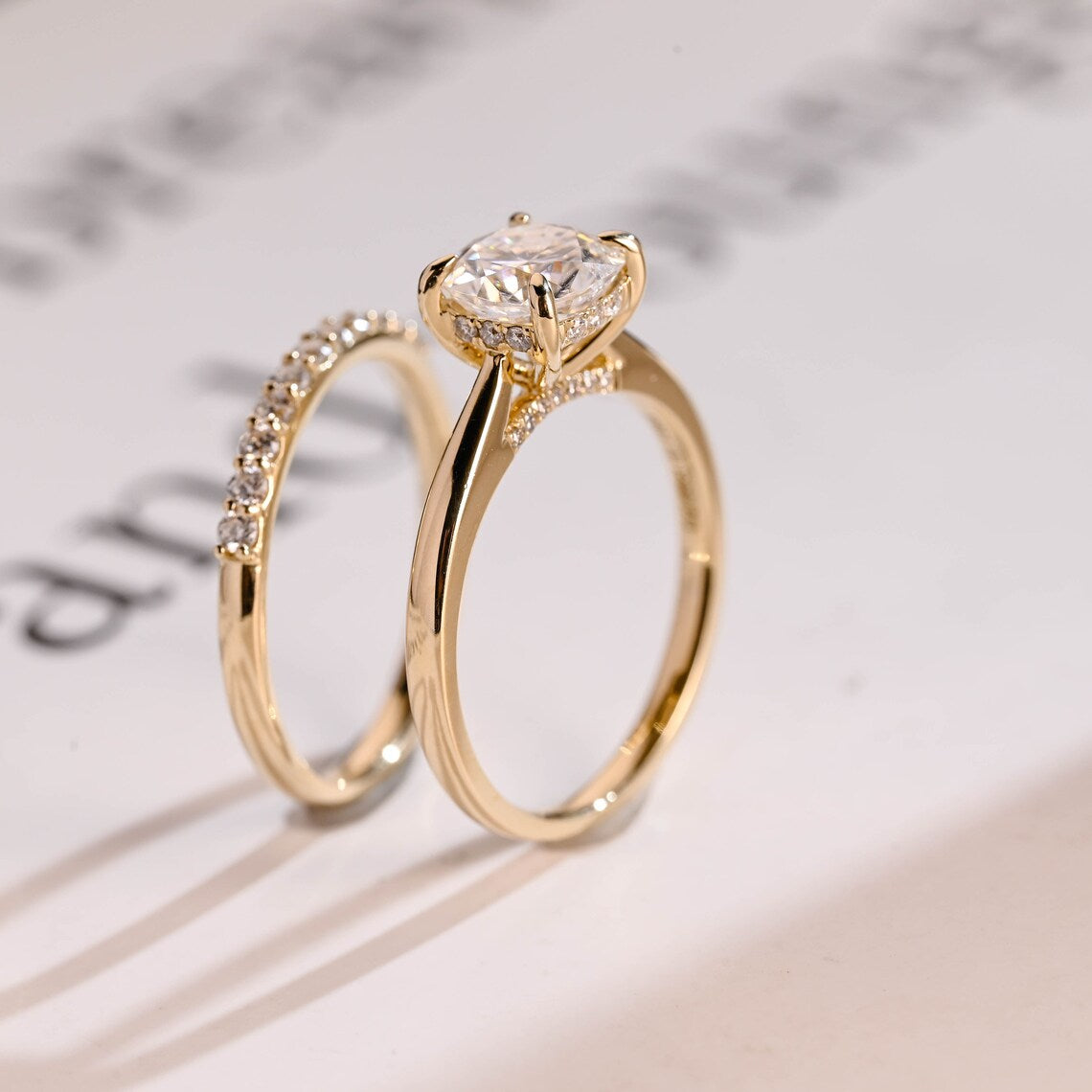 Hidden halo engagement ring