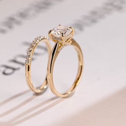Hidden halo engagement ring