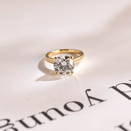 Simple Yet Stunning | Round Moissanite Ring | Solid Gold Sparkle

