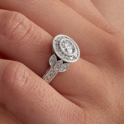 Art-deco bridal ring