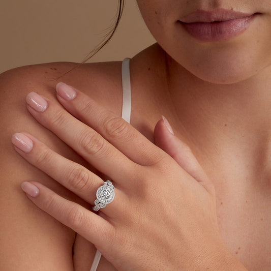 Round cut lab grown diamond ring