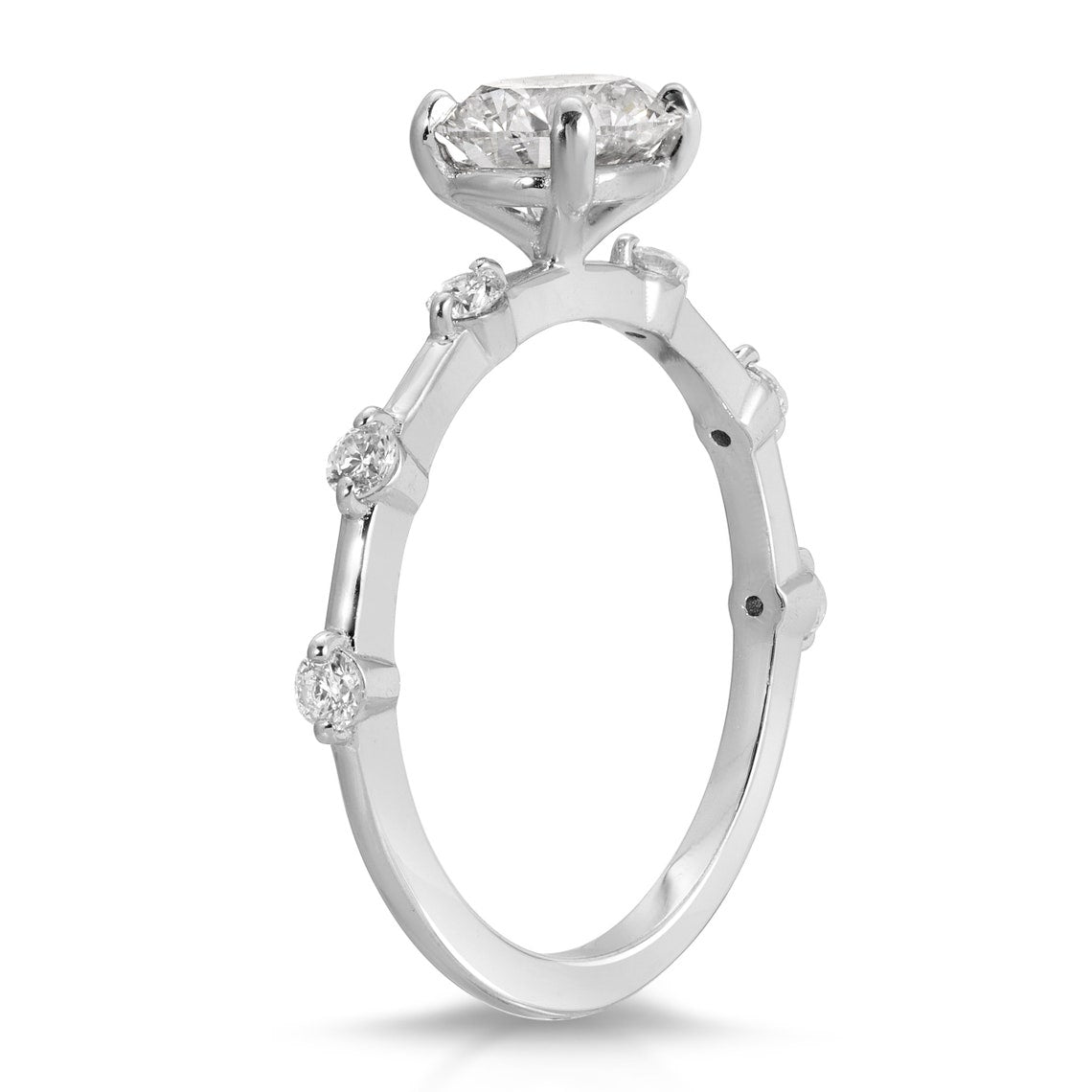 Side diamond accents pave ring