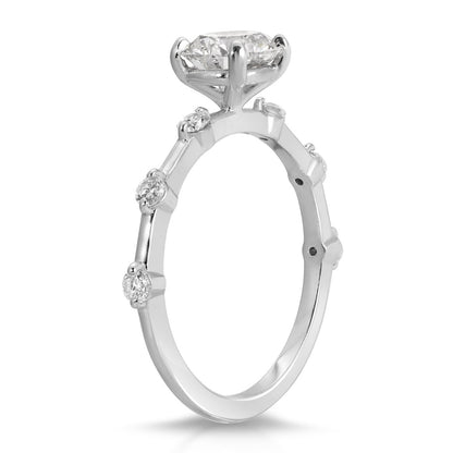 Side diamond accents pave ring