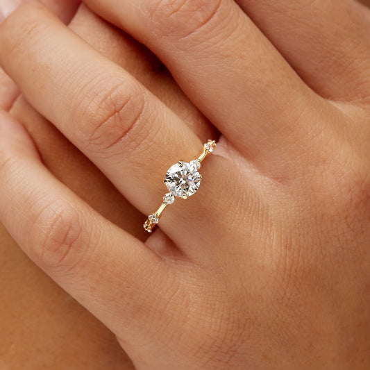 Round cut lab grown diamond ring