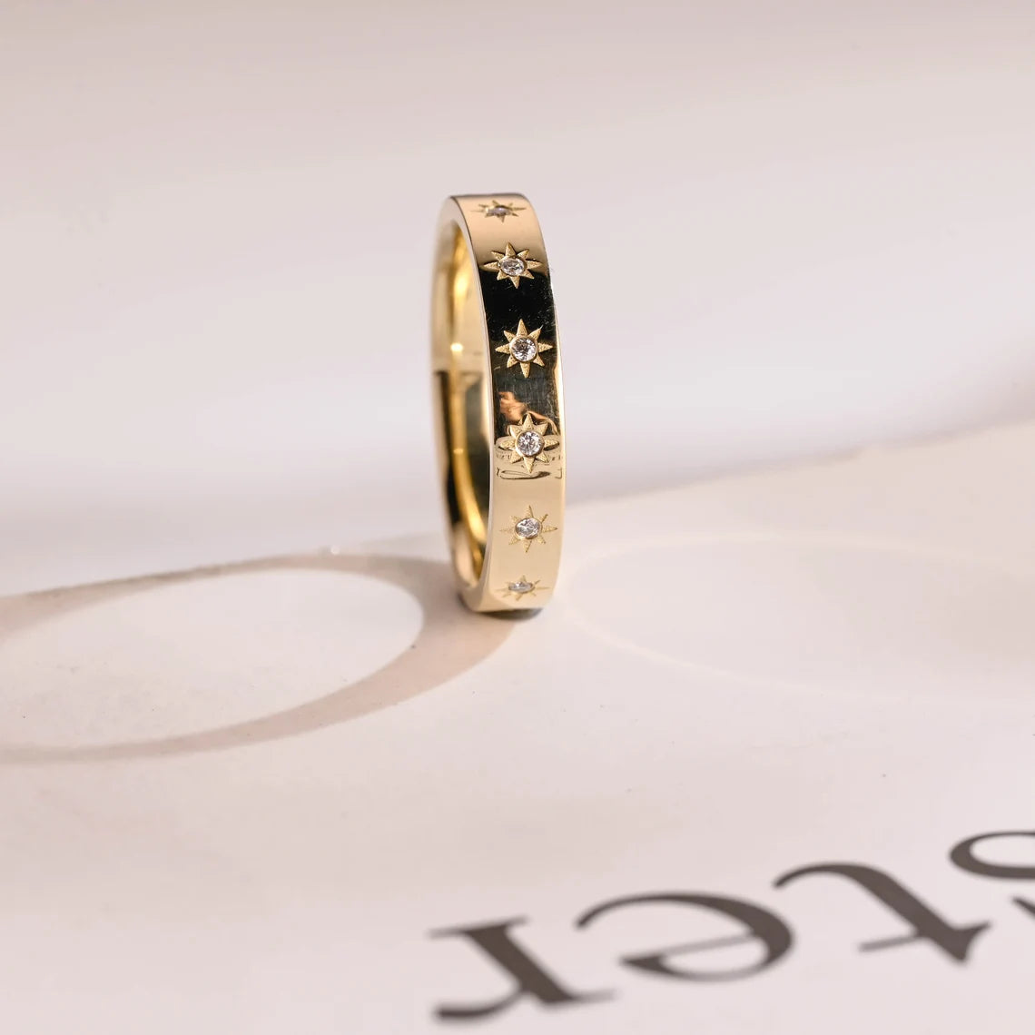 Moissanite band for her