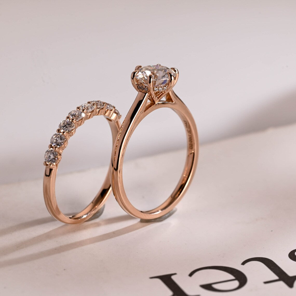 Solitaire bridal ring set