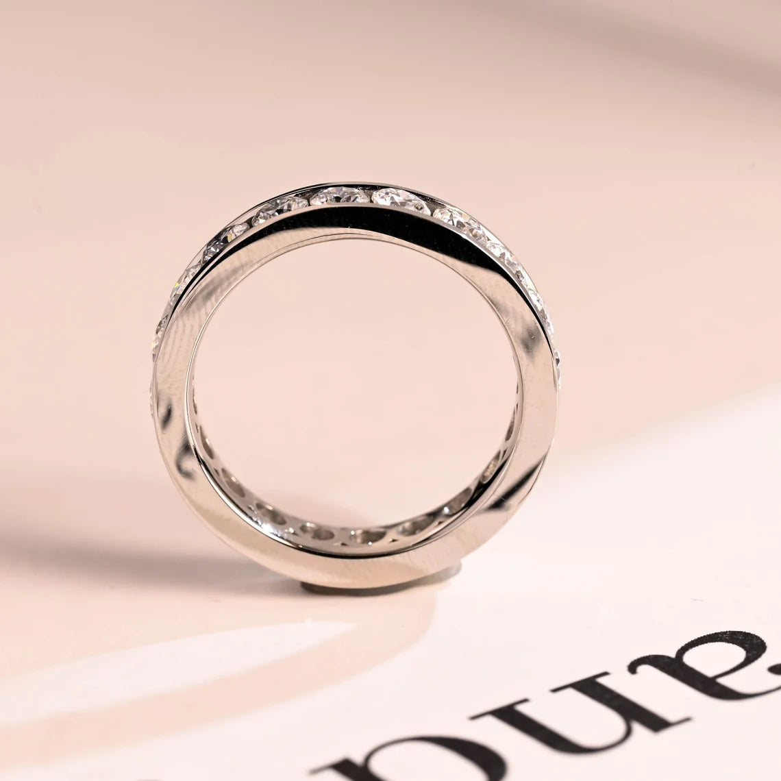 Moissanite eternity band