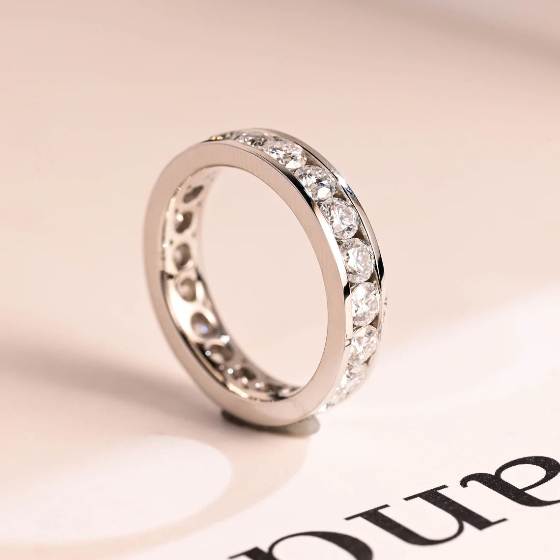 Gold moissanite band