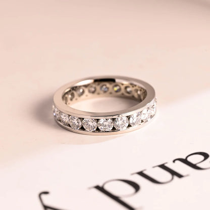 Round cut eternity ring