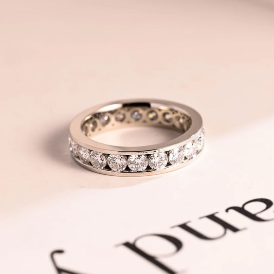 Round cut eternity ring