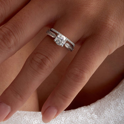 Invisible basket set solitaire ring