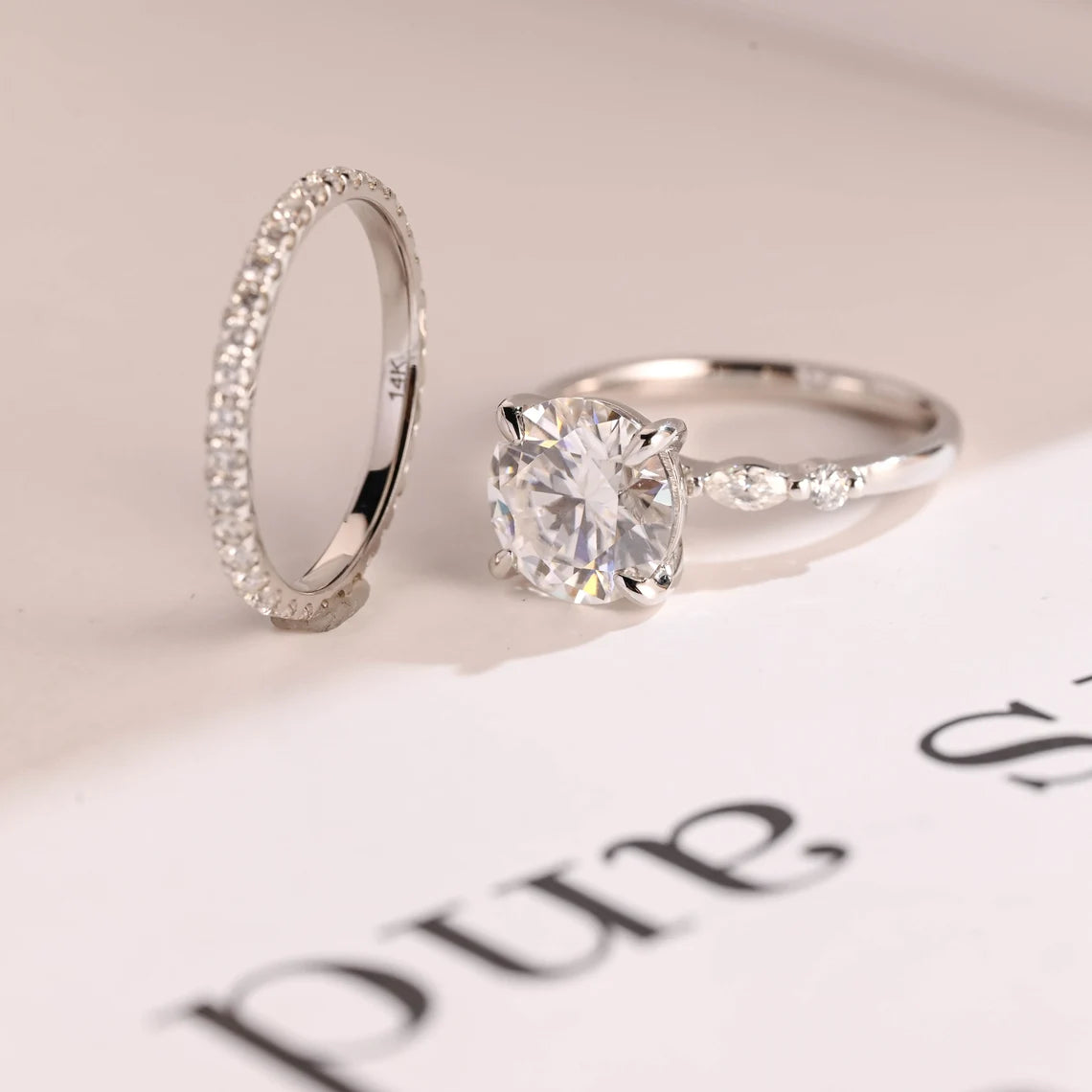 Moissanite bridal ring set