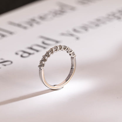 Half eternity pave ring