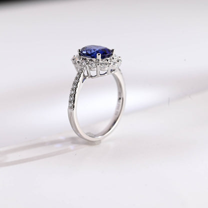 Oval Gemstone Halo Ring