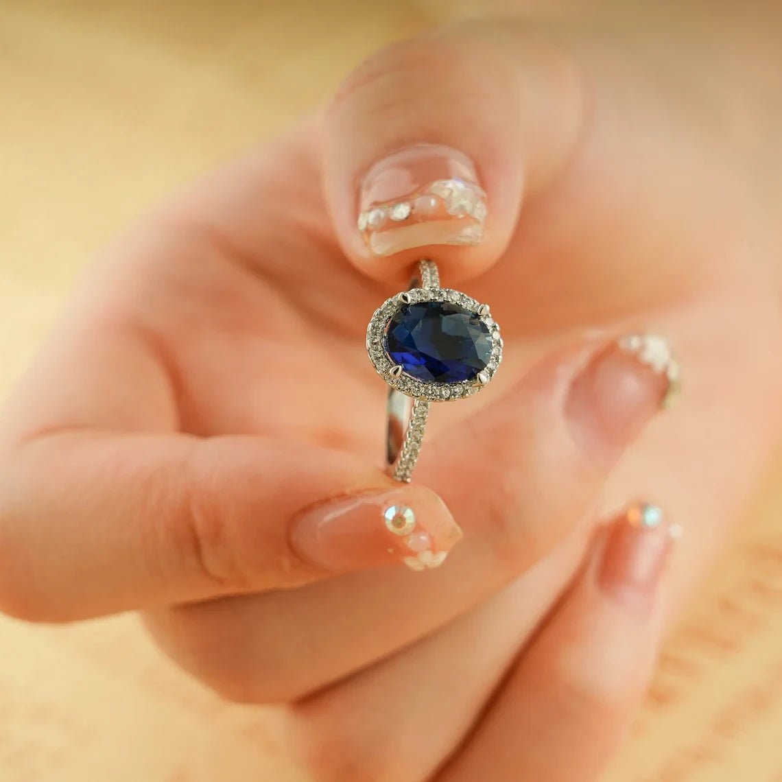 blue stone wedding ring 