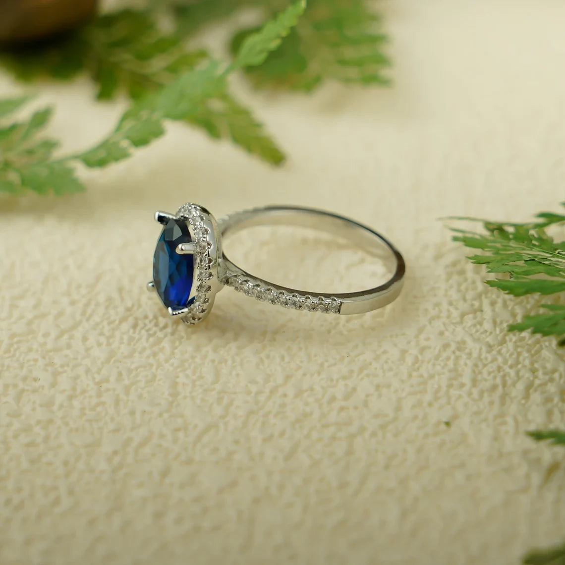 oval sapphire halo ring 