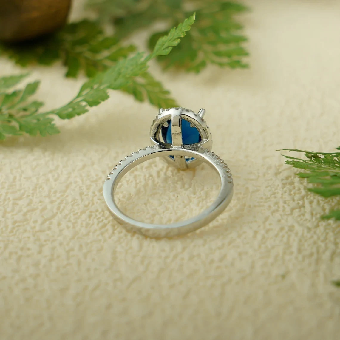 blue solitaire ring