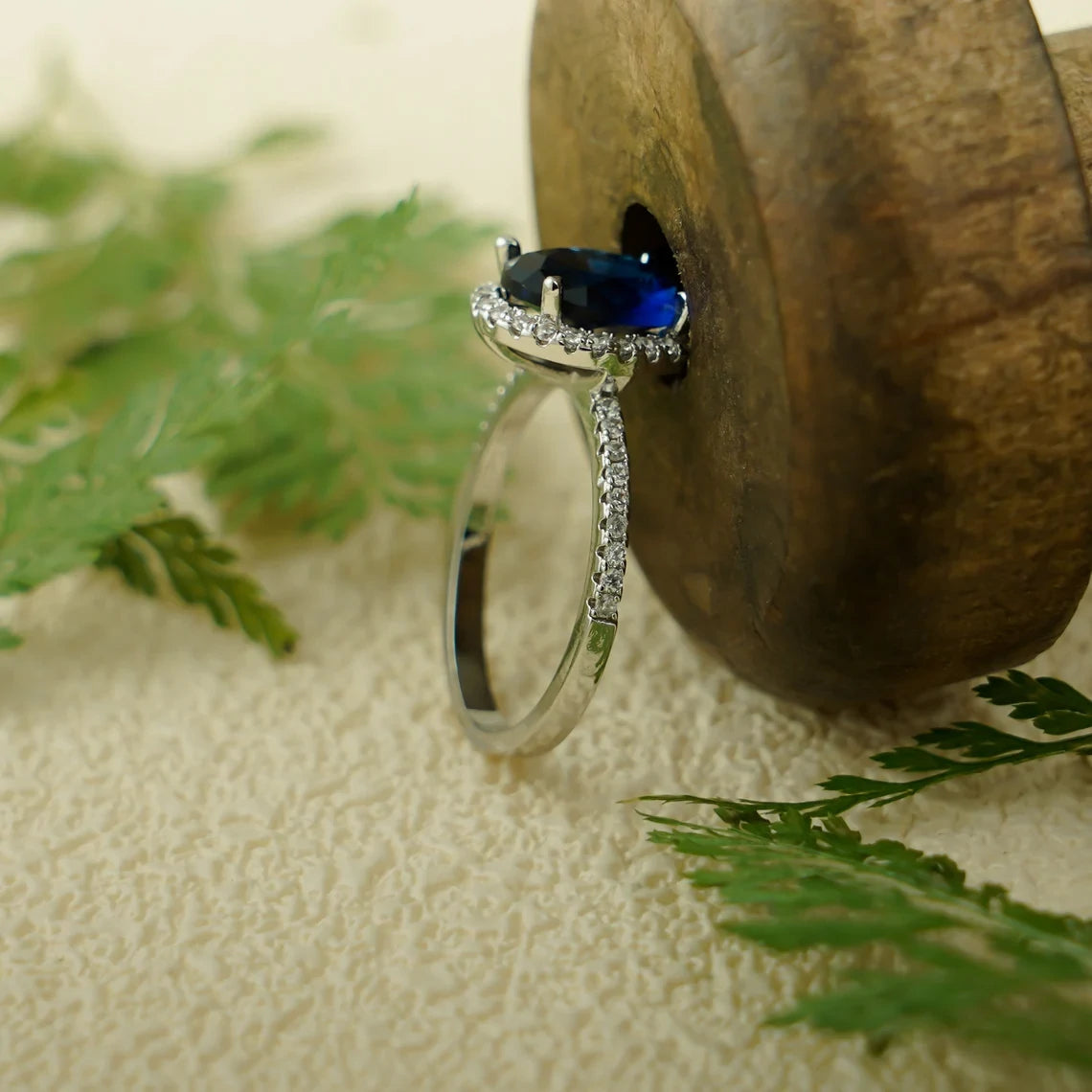 blue moissanite ring 