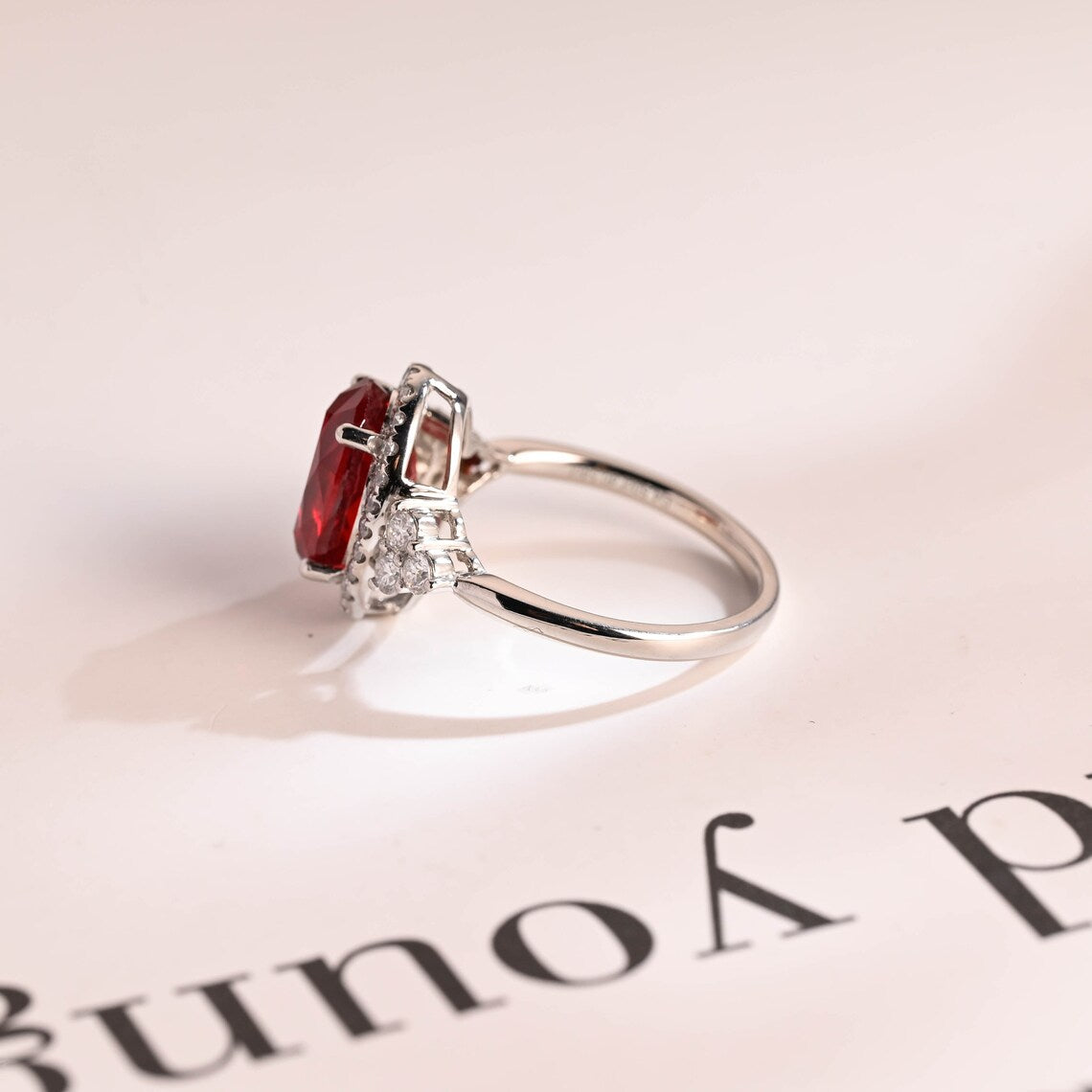 Red Stone Wedding Ring